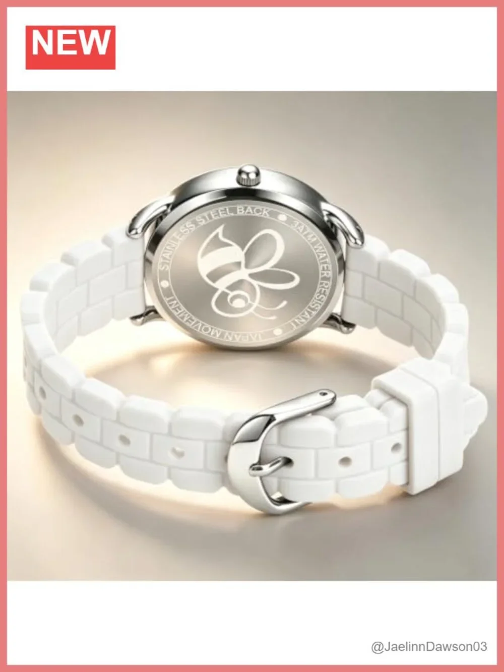 Women's 35mm Easy Reader Watch Silicone Strap Quartz Water Resistant